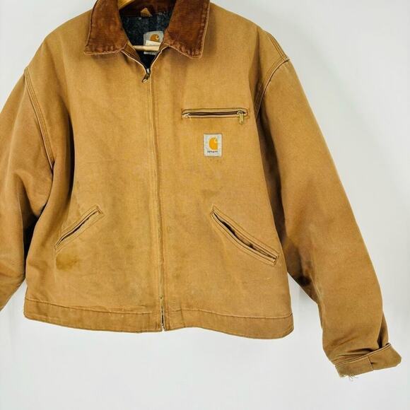 Vintage Carhartt J01 BRN Blanket Lined Detroit Jacket Brown Mens Size 48 - Picture 2 of 10